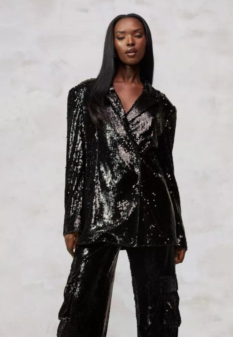 Zakiet cekinowy Czarny