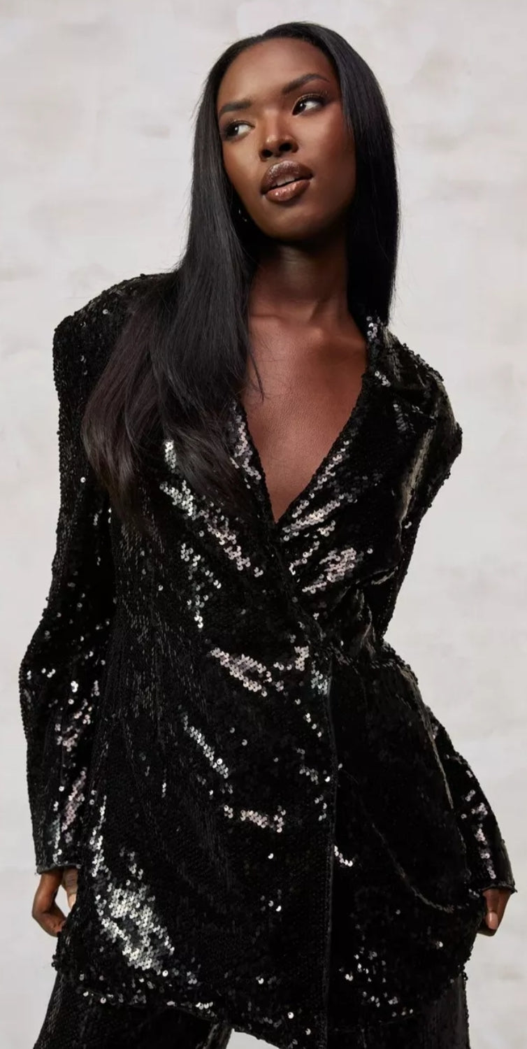 Zakiet cekinowy Czarny